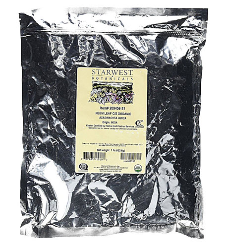 Folha de Neem Orgânica Starwest Botanicals Cortada e Peneirada - 454g
