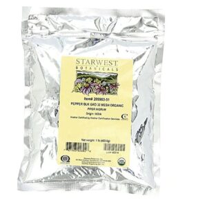 Pimenta do Reino Preta Moída Orgânica Starwest Botanicals 32 Mesh - 454g
