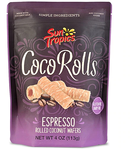 Sun Tropics Coco Rolls Wafers Espresso Sem Glúten e Lactose 113g