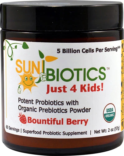 Sunbiotics Just 4 Kids! Potent Probiotics with Organic Prebiotics Bountiful Berry -- 2 oz