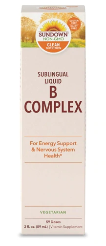 Sundown Naturals Complexo B com B-12 Líquido Sublingual de Ação Rápida - 59ml