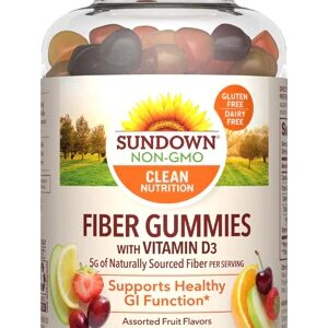 Sundown Naturals Fiber Vitamina D3 Frutas Sortidas - 50 Gomas