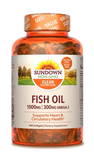 Sundown Naturals Óleo de Peixe 1000mg - 200 Cápsulas Softgel
