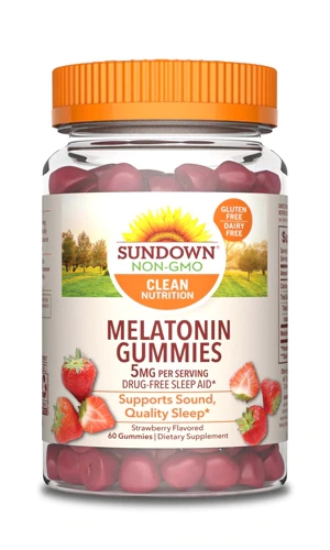 Sundown Naturals Gomas de Melatonina Sabor Morango - 5 mg - 60 Gomas