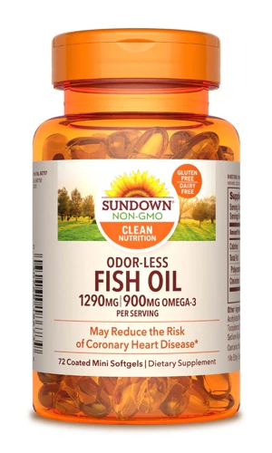Óleo de Peixe Ômega-3 Sundown Naturals Sem Odor 1290mg - 60 Cápsulas Gelatinosas