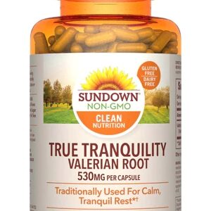 Raiz de Valeriana Sundown Naturals 530mg - 100 Cápsulas para Sono e Relaxamento