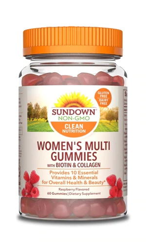 Sundown Naturals Multivitamínico Gomas para Mulheres com Biotina Sabor Framboesa - 60 Gomas