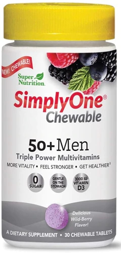 Super Nutrition SimplyOne 50 Plus Men Chewable Wild-Berry - 30 Comprimidos Mastigáveis
