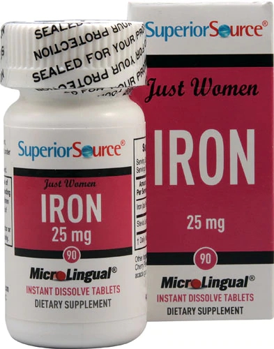 Superior Source Ferro para Mulheres 25mg - 90 MicroComprimidos Sublinguais