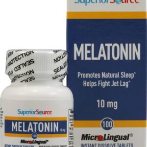Melatonina Superior Source 10mg - 100 Comprimidos de Dissolução Rápida - Sono e Bem-Estar