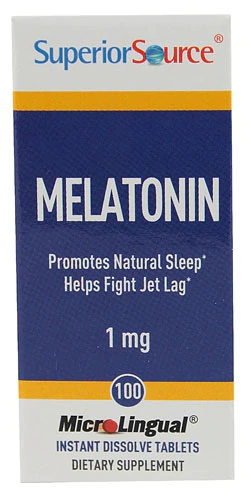 Melatonina Superior Source 1mg - 100 Comprimidos MicroLingual para Sono Tranquilo