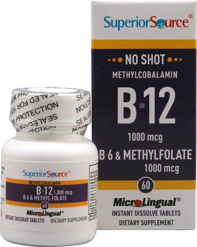 Superior Source No Shot B-12 B-6 & Methylfolate -- 60 MicroLingual Tablets