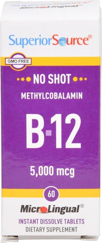 Vitamina B12 Metilcobalamina Superior Source - 5000mcg - 60 Tablets