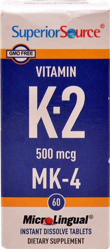 Vitamina K2 Superior Source 500 mcg - 60 Comprimidos de Dissolução Rápida