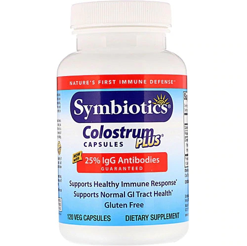 Symbiotics Colostrum Cápsulas Plus® - 120 Cápsulas Vegetarianas - Imunoglobulinas IgG 250mg