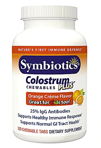 Symbiotics Colostrum Plus Laranja 120 Tabletes Mastigáveis - Imunidade e Bem-Estar