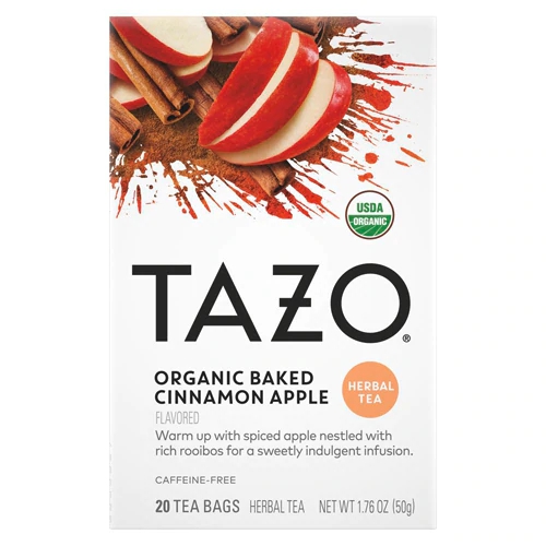 Chá de Ervas Orgânico Tazo Maçã Canela Assada 20 Sachês 38g