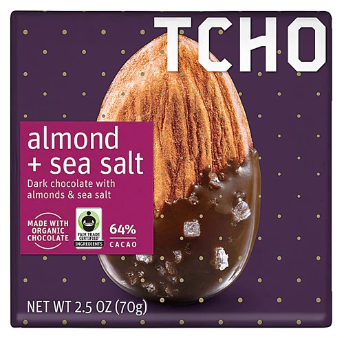 Chocolate Amargo Orgânico 64% Cacau TCHO com Amêndoas e Sal Marinho - 70g