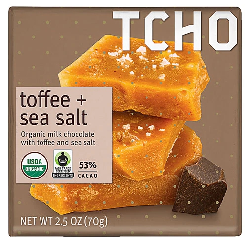 Barra de Chocolate Orgânico TCHO 53% Cacau com Toffee e Sal Marinho - 71g