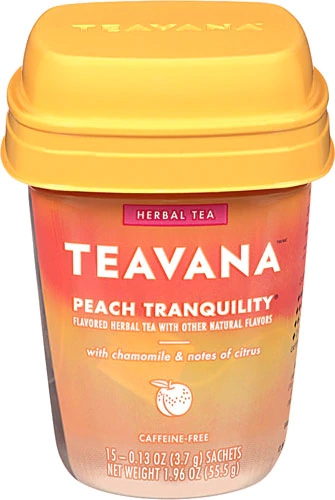 Chá Teavana Tranquilidade de Pêssego - Sachês 15 Unidades (Aprox. 30g)
