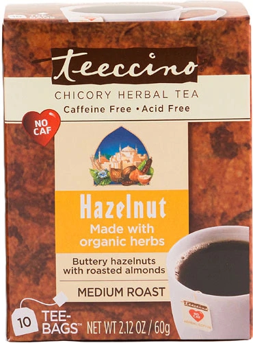 Chá de Chicória Teeccino Hazelnut Sem Cafeína - 10 Sachês (90g)