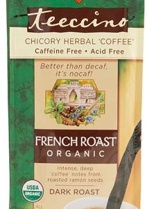 Teeccino Organic Chicory Herbal Coffee Alternative Caffeine Free French Dark Roast -- 11 oz