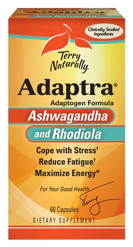 Terry Naturally Adaptra Ashwagandha e Rhodiola - 60 Cápsulas