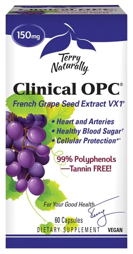 Terry Naturally Clinical OPC™ 60 Cápsulas: Extrato de Semente de Uva Premium