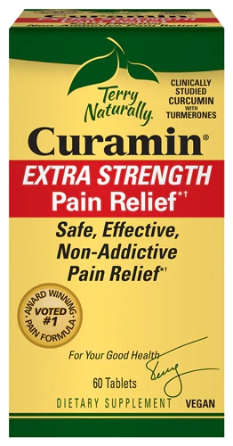 Terry Naturally Curamin Extra Strength - 60 Comprimidos para Alívio da Dor e Inflamação