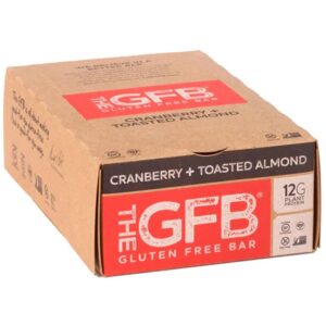 The Gluten Free Bar GFB Cranberry Toasted Almond - Caixa com 12 Barras Energéticas Sem Glúten e Veganas