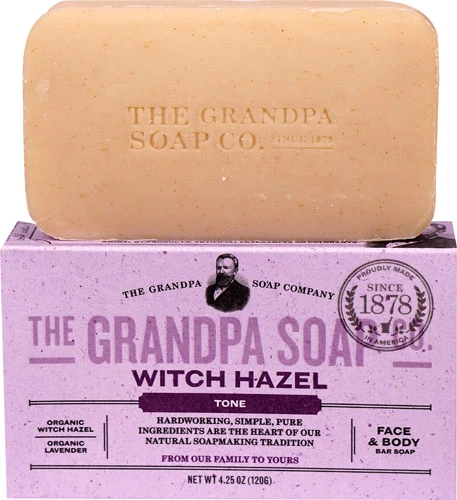 Sabonete Facial e Corporal Grandpa Soap Co Hamamélis 120g - Toque Refrescante e Limpeza Profunda
