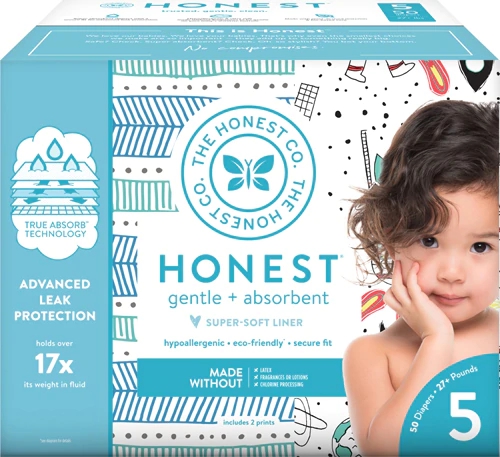 The Honest Company Club Box Size 5 Teal Tribal and Space Travel -- 50 Diapers