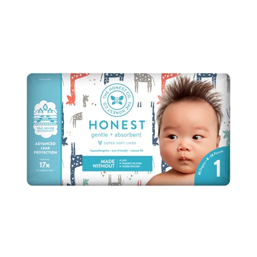 Fraldas Ecológicas The Honest Company Girafe Coloridas, Tamanho 1 (4-6 kg) - 35 Unidades