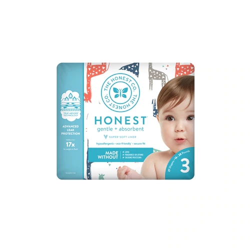 Fraldas Honest Company Girafas Coloridas - Tamanho 3 (4.5-12.7kg) - 27 Unidades