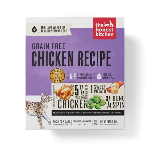 The Honest Kitchen Ração Desidratada para Gatos Adultos Sem Grãos Sabor Frango - 907g
