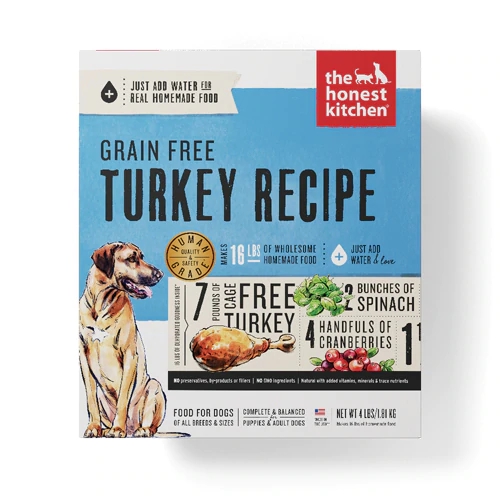 The Honest Kitchen Comida Desidratada para Cães Sem Grãos Receita de Peru - 1.8 kg