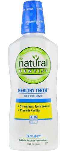 Enxaguante Bucal Natural Dentist Healthy Teeth com Flúor Menta Refrescante - 500ml