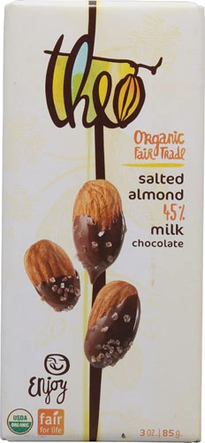 Chocolate ao Leite Orgânico Theo com Amêndoas Salgadas - 85g