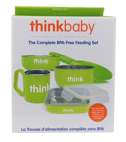 Kit Completo de Alimentação Infantil ThinkBaby Livre de BPA Verde - 1 Conjunto (Aprox. 500g)