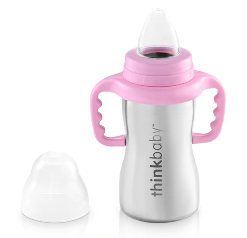Copo de Aço Inoxidável Thinkbaby Rosa 255g para Crianças