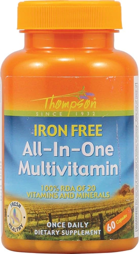 Thompson All In One Multivitamínico Sem Ferro - 60 Cápsulas - Suporte Completo à Saúde