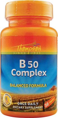 Thompson B 50 Complex - 30 Cápsulas Vitamínicas de Alta Potência