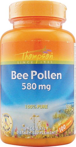 Thompson Bee Pollen - Pólen de Abelha 580mg - 100 Cápsulas - Energia e Vitalidade Natural