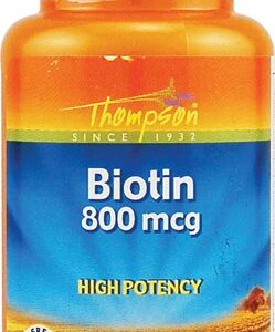 Biotina Thompson 800mcg - 90 Comprimidos para Cabelos, Pele e Unhas Fortes