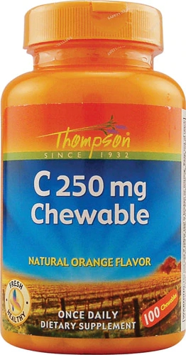 Vitamina C Mastigável Thompson C 250mg - 100 Comprimidos Laranja