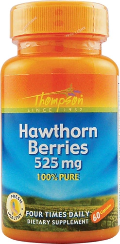 Thompson Hawthorne Berries 525mg - 60 Cápsulas | Suplemento para o Coração