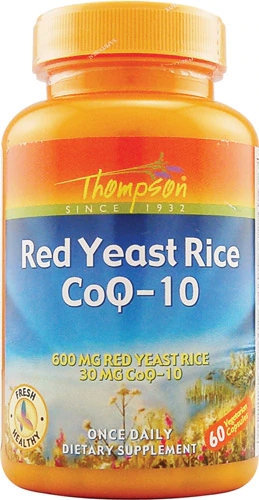 Thompson Red Yeast Rice CoQ10 - 60 Cápsulas Vegetarianas