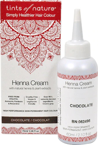 Tints of Nature Henna Cream Hair Color Chocolate 70g - Coloração Natural e Nutritiva