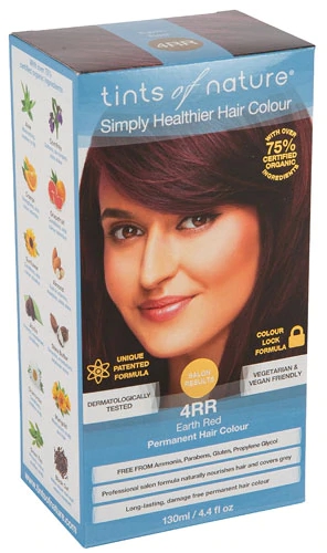 Tinta de Cabelo Permanente Tints of Nature 4RR Earth Red - 130ml
