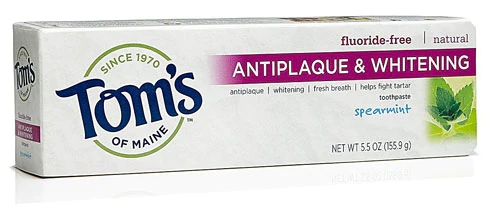 Pasta de Dente Natural Tom's of Maine Antiplaca e Clareadora Menta, Sem Flúor - 156g